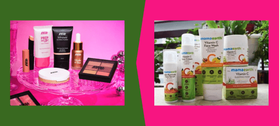 Nykaa beauty products and mamaearth beauty products